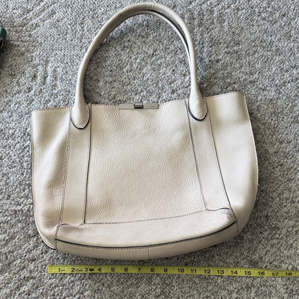 Botkier Elegant Cream Leather Tote Bag